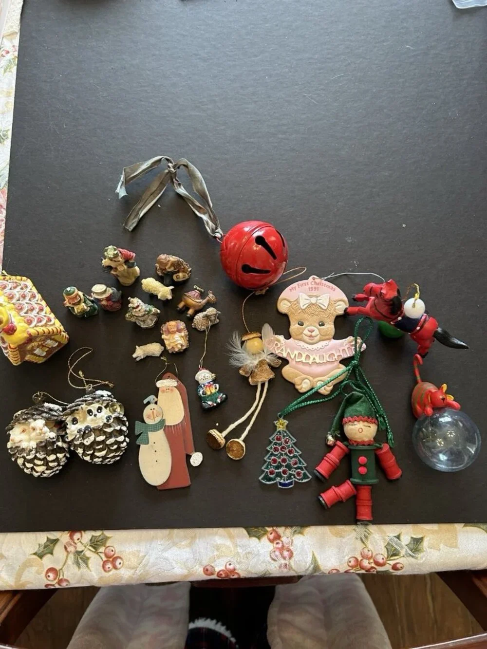 Vintage Christmas Lot Of MANY Ornaments Avon, Handmade, Nativity